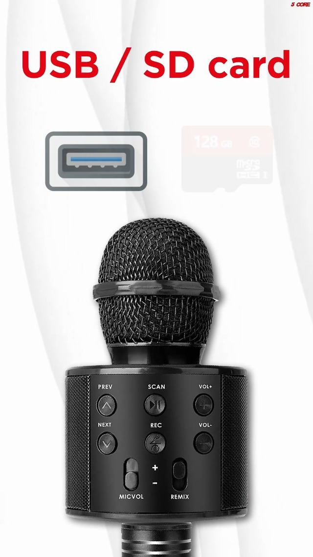 Amazon.com: 5 CORE Wireless Bluetooth Karaoke Microphone Portable